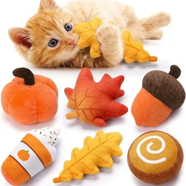 Autumn Harvest Plush Cat Toy Set
