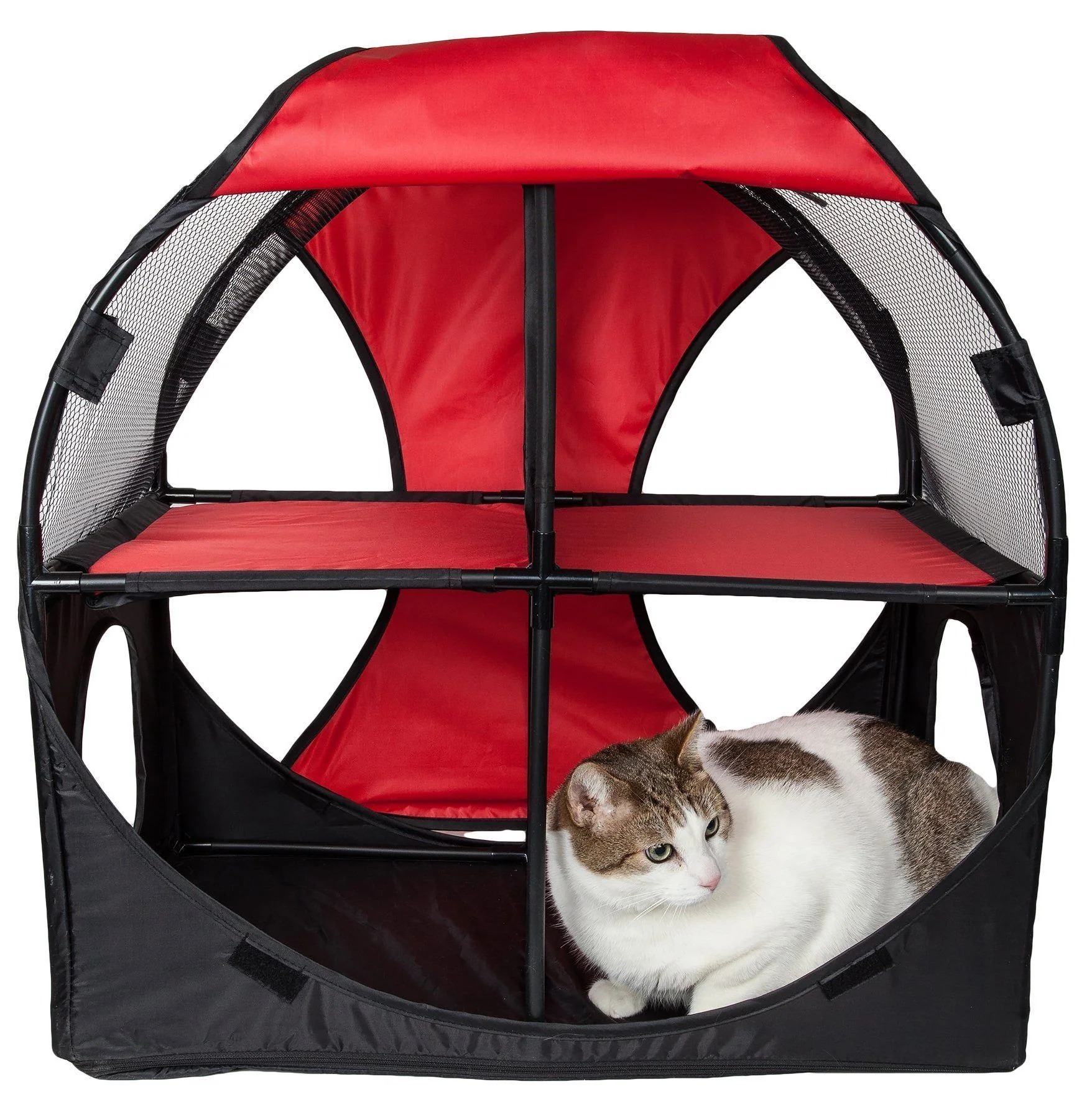 Pet Life Kitty Play Pop-Open Playhouse — Crimson