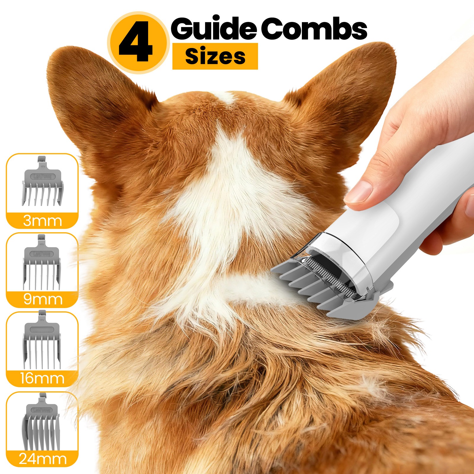 Cordless Pet Clipper with 4 Guide Combs